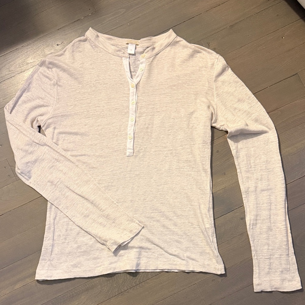 Massimo Alba Flax Linen Cream Top - size M